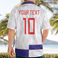 Croatia Football Custom Hawaiian Shirt Checkerboard Pattern with Glagolitic Script Away Color