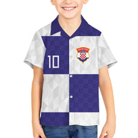 Croatia Football Custom Hawaiian Shirt Checkerboard Pattern with Glagolitic Script Away Color