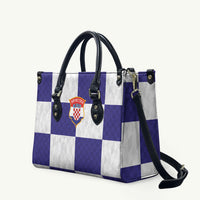 Croatia Football Leather Bag Checkerboard Pattern with Glagolitic Script Away Color