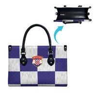 Croatia Football Leather Bag Checkerboard Pattern with Glagolitic Script Away Color