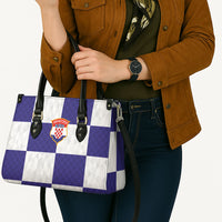 Croatia Football Leather Bag Checkerboard Pattern with Glagolitic Script Away Color