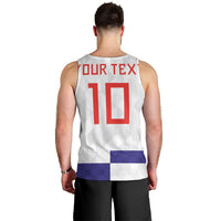 Croatia Football Custom Men Tank Top Checkerboard Pattern with Glagolitic Script Away Color