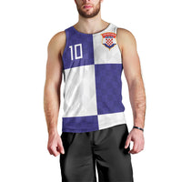 Croatia Football Custom Men Tank Top Checkerboard Pattern with Glagolitic Script Away Color