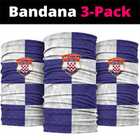 Croatia Football Neck Gaiter Checkerboard Pattern with Glagolitic Script Away Color