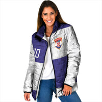 Croatia Football Custom Padded Jacket Checkerboard Pattern with Glagolitic Script Away Color