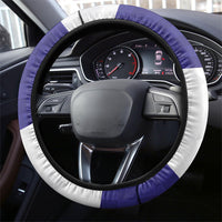 Croatia Football Steering Wheel Cover Checkerboard Pattern with Glagolitic Script Away Color