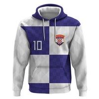 Croatia Football Custom Zip Hoodie Checkerboard Pattern with Glagolitic Script Away Color