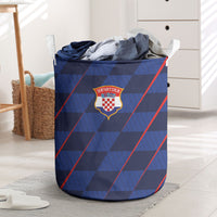 Croatia Football Laundry Basket Glagolitic Script Checkerboard Sporty Style Away Color
