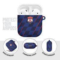 Croatia Football AirPods Case Glagolitic Script Checkerboard Sporty Style Away Color