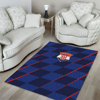 Croatia Football Area Rug Glagolitic Script Checkerboard Sporty Style Away Color