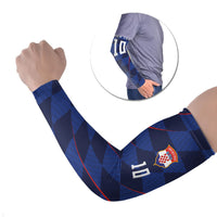 Croatia Football Custom Arm Sleeves Glagolitic Script Checkerboard Sporty Style Away Color