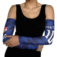 Croatia Football Custom Arm Sleeves Glagolitic Script Checkerboard Sporty Style Away Color