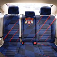 Croatia Football Back Car Seat Cover Glagolitic Script Checkerboard Sporty Style Away Color