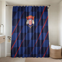 Croatia Football Bathroom Set Glagolitic Script Checkerboard Sporty Style Away Color