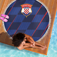 Croatia Football Beach Blanket Glagolitic Script Checkerboard Sporty Style Away Color