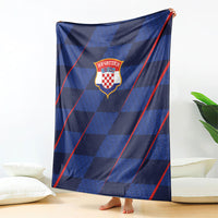Croatia Football Blanket Glagolitic Script Checkerboard Sporty Style Away Color