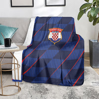 Croatia Football Blanket Glagolitic Script Checkerboard Sporty Style Away Color
