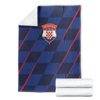 Croatia Football Blanket Glagolitic Script Checkerboard Sporty Style Away Color