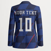 Croatia Football Custom Blazer Glagolitic Script Checkerboard Sporty Style Away Color
