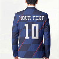 Croatia Football Custom Blazer Glagolitic Script Checkerboard Sporty Style Away Color