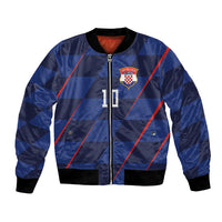 Croatia Football Custom Bomber Jacket Glagolitic Script Checkerboard Sporty Style Away Color