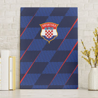 Croatia Football Canvas Wall Art Glagolitic Script Checkerboard Sporty Style Away Color