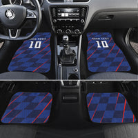 Croatia Football Custom Car Mats Glagolitic Script Checkerboard Sporty Style Away Color
