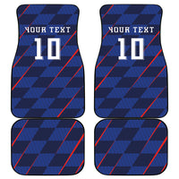 Croatia Football Custom Car Mats Glagolitic Script Checkerboard Sporty Style Away Color
