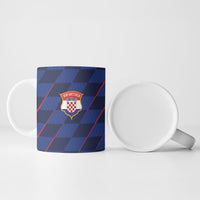 Croatia Football Custom Ceramic Mug Glagolitic Script Checkerboard Sporty Style Away Color
