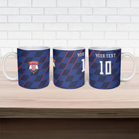 Croatia Football Custom Ceramic Mug Glagolitic Script Checkerboard Sporty Style Away Color