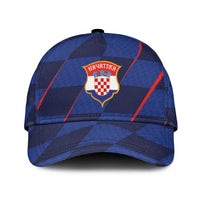 Croatia Football Classic Cap Glagolitic Script Checkerboard Sporty Style Away Color