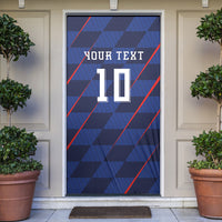 Croatia Football Custom Door Cover Glagolitic Script Checkerboard Sporty Style Away Color