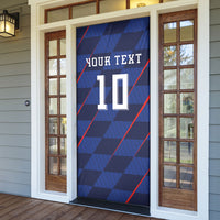 Croatia Football Custom Door Cover Glagolitic Script Checkerboard Sporty Style Away Color