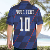 Croatia Football Custom Hawaiian Shirt Glagolitic Script Checkerboard Sporty Style Away Color