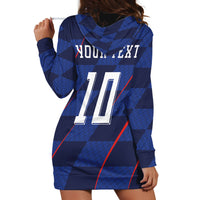 Croatia Football Custom Hoodie Dress Glagolitic Script Checkerboard Sporty Style Away Color