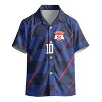 Croatia Football Custom Kid Hawaiian Shirt Glagolitic Script Checkerboard Sporty Style Away Color
