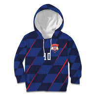 Croatia Football Custom Kid Hoodie Glagolitic Script Checkerboard Sporty Style Away Color