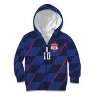 Croatia Football Custom Kid Hoodie Glagolitic Script Checkerboard Sporty Style Away Color