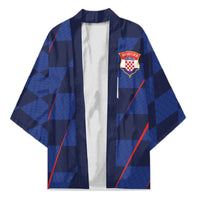 Croatia Football Custom Kimono Glagolitic Script Checkerboard Sporty Style Away Color