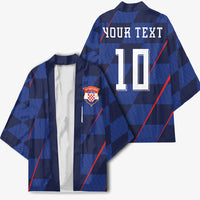 Croatia Football Custom Kimono Glagolitic Script Checkerboard Sporty Style Away Color