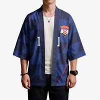 Croatia Football Custom Kimono Glagolitic Script Checkerboard Sporty Style Away Color