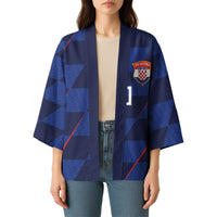 Croatia Football Custom Kimono Glagolitic Script Checkerboard Sporty Style Away Color