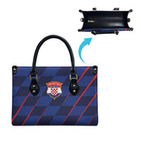 Croatia Football Leather Bag Glagolitic Script Checkerboard Sporty Style Away Color