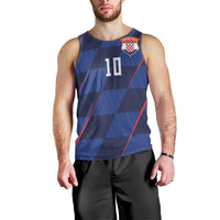 Croatia Football Custom Men Tank Top Glagolitic Script Checkerboard Sporty Style Away Color