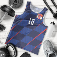 Croatia Football Custom Men Tank Top Glagolitic Script Checkerboard Sporty Style Away Color