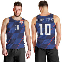 Croatia Football Custom Men Tank Top Glagolitic Script Checkerboard Sporty Style Away Color