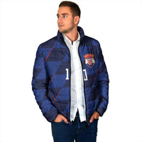 Croatia Football Custom Padded Jacket Glagolitic Script Checkerboard Sporty Style Away Color