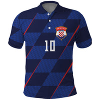 Croatia Football Custom Polo Shirt Glagolitic Script Checkerboard Sporty Style Away Color