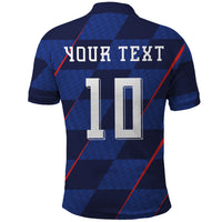 Croatia Football Custom Polo Shirt Glagolitic Script Checkerboard Sporty Style Away Color