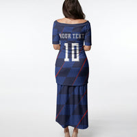 Croatia Football Custom Puletasi Glagolitic Script Checkerboard Sporty Style Away Color